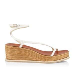 Jimmy Choo White Espadrille Wedge Sandals